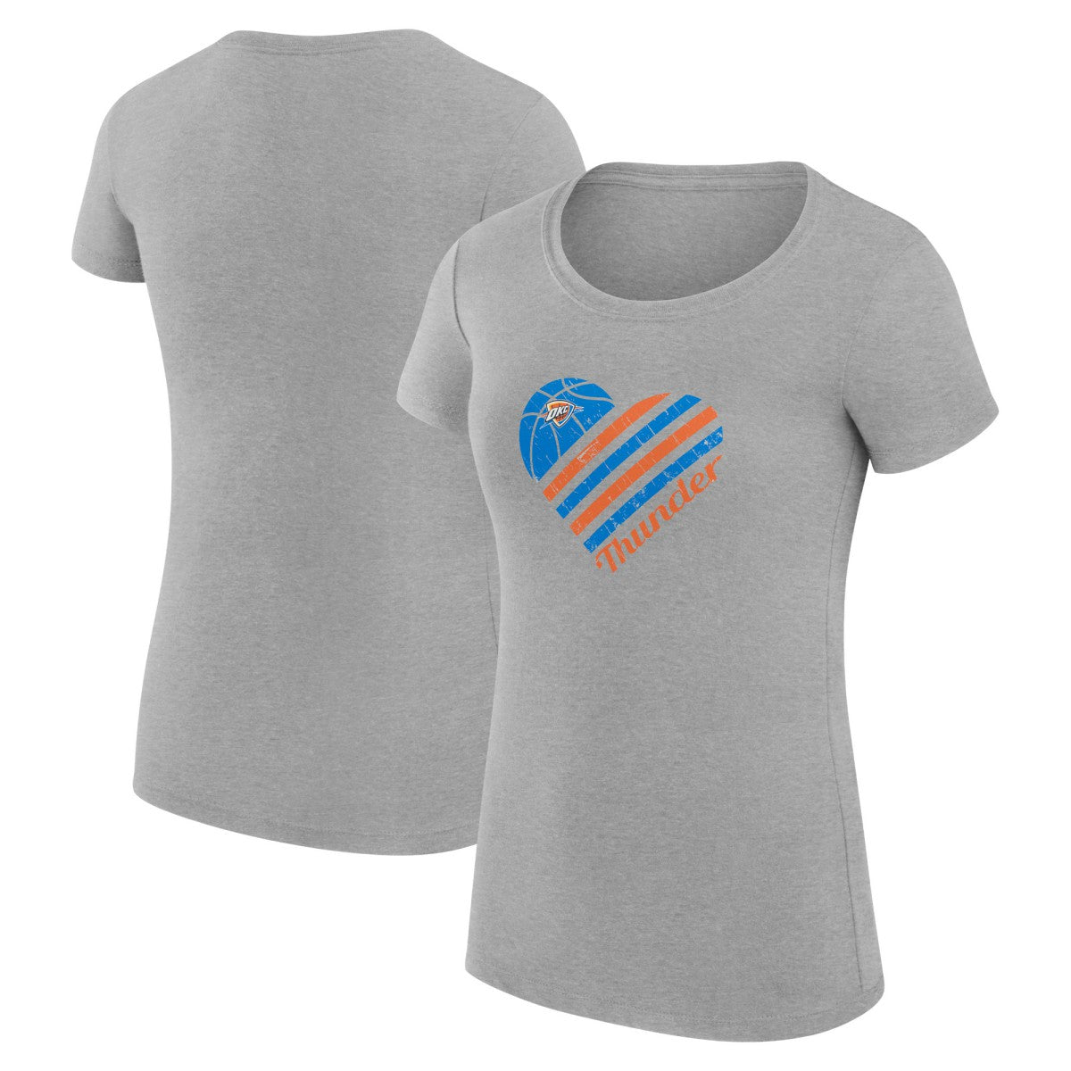 Oklahoma City Thunder G-III 4Her by Carl Banks Women's Super-Slim Fit Lightweight Heart T-Shirt On Sale