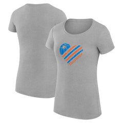Oklahoma City Thunder G-III 4Her by Carl Banks Women's Super-Slim Fit Lightweight Heart T-Shirt On Sale