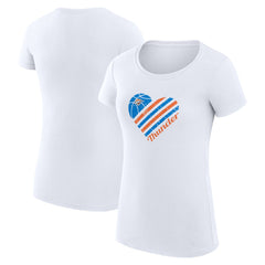 Oklahoma City Thunder G-III 4Her by Carl Banks Women's Super-Slim Fit Lightweight Heart T-Shirt New