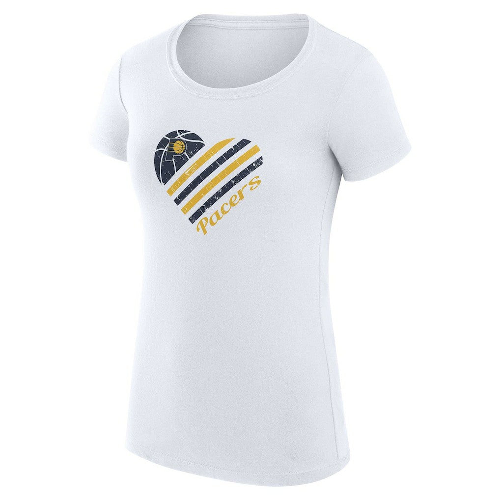 Indiana Pacers G-III 4Her by Carl Banks Women's Super-Slim Fit Lightweight Heart T-Shirt On Sale