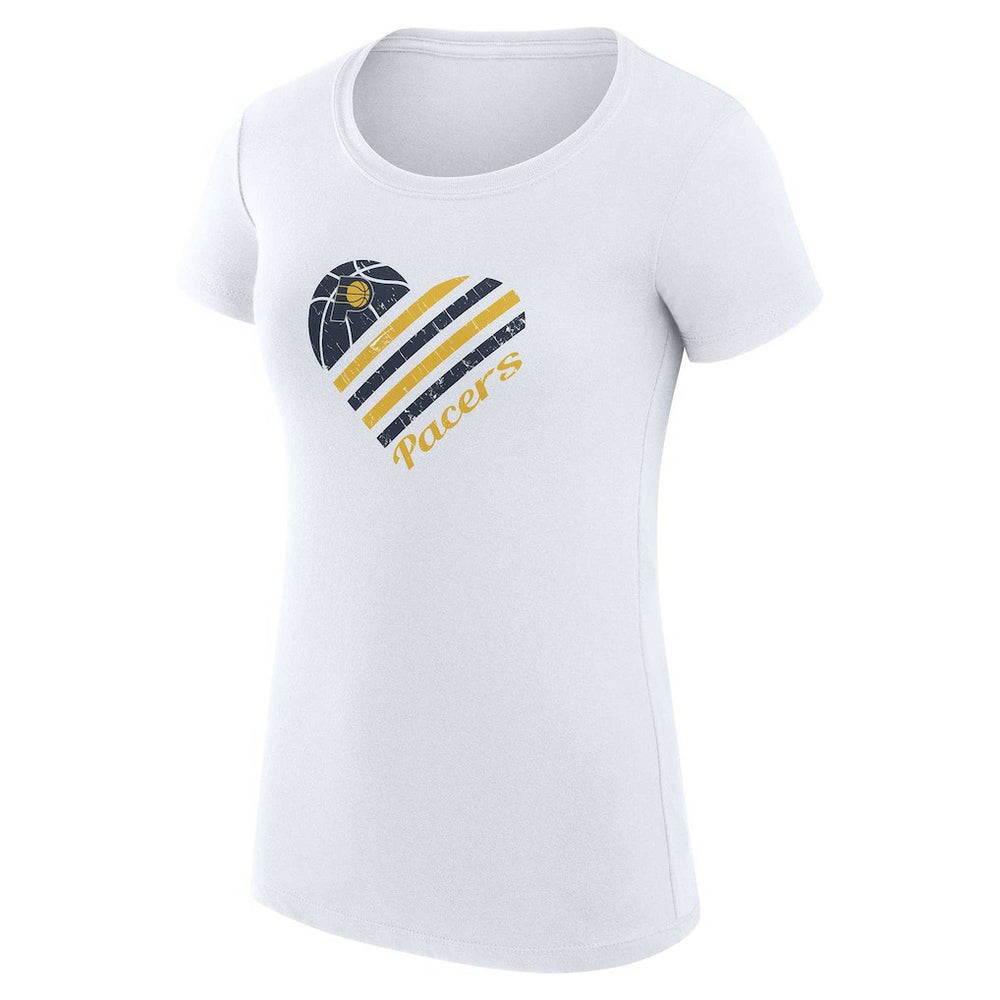 Indiana Pacers G-III 4Her by Carl Banks Women's Super-Slim Fit Lightweight Heart T-Shirt On Sale