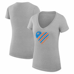 Oklahoma City Thunder G-III 4Her by Carl Banks Women's Super-Slim Fit Lightweight Heart V-Neck T-Shirt Outlet