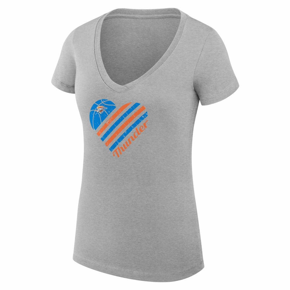 Oklahoma City Thunder G-III 4Her by Carl Banks Women's Super-Slim Fit Lightweight Heart V-Neck T-Shirt Outlet