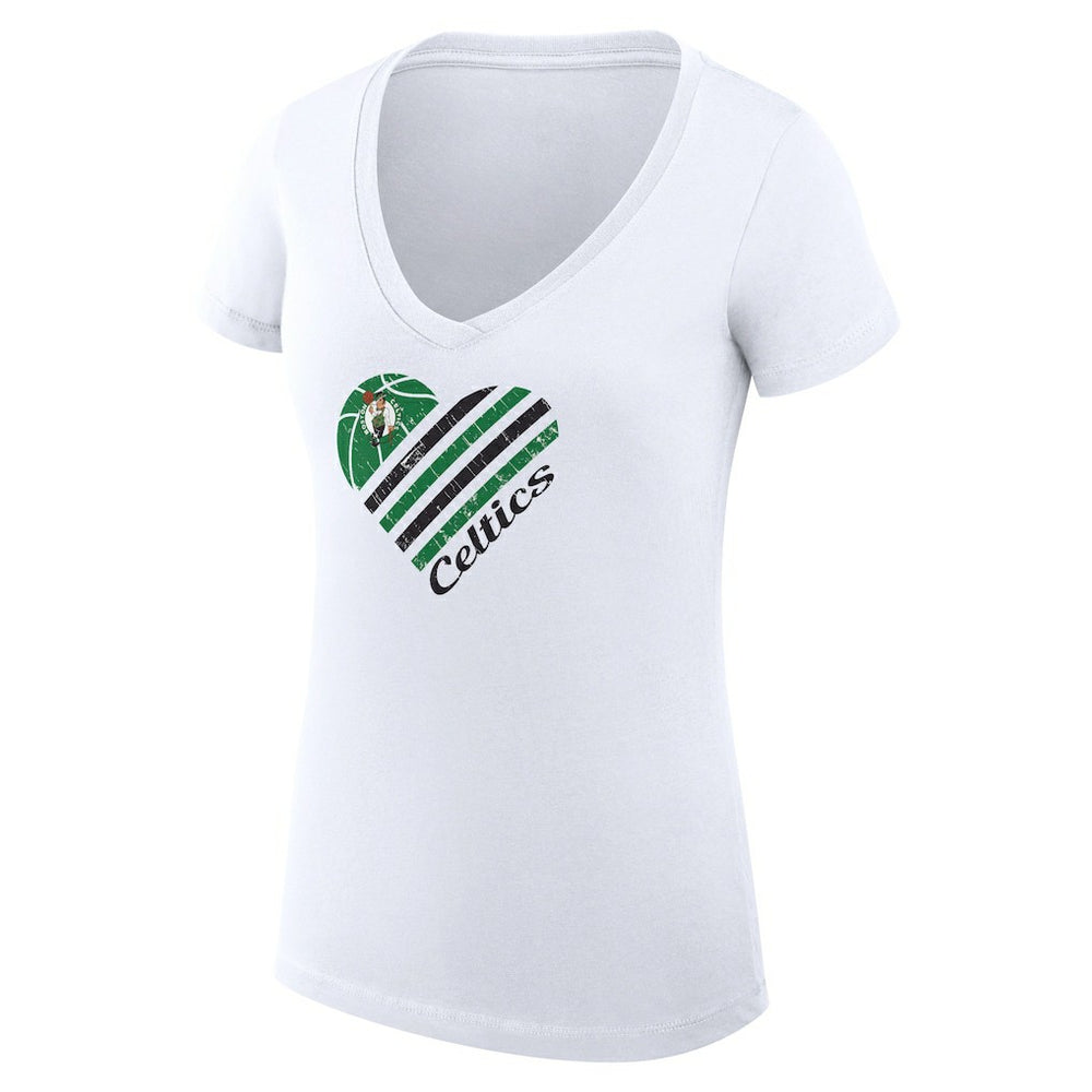 Boston Celtics G-III 4Her by Carl Banks Women's Super-Slim Fit Lightweight Heart V-Neck T-Shirt Online