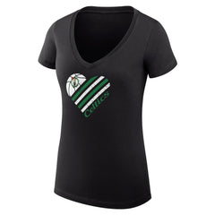 Boston Celtics G-III 4Her by Carl Banks Women's Super-Slim Fit Lightweight Heart V-Neck T-Shirt On Sale
