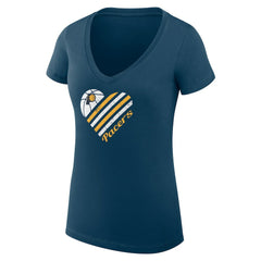 Indiana Pacers G-III 4Her by Carl Banks Women's Super-Slim Fit Lightweight Heart V-Neck T-Shirt New