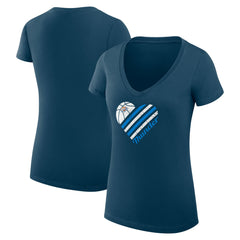 Oklahoma City Thunder G-III 4Her by Carl Banks Women's Super-Slim Fit Lightweight Heart V-Neck T-Shirt On Sale