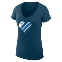 Oklahoma City Thunder G-III 4Her by Carl Banks Women's Super-Slim Fit Lightweight Heart V-Neck T-Shirt On Sale