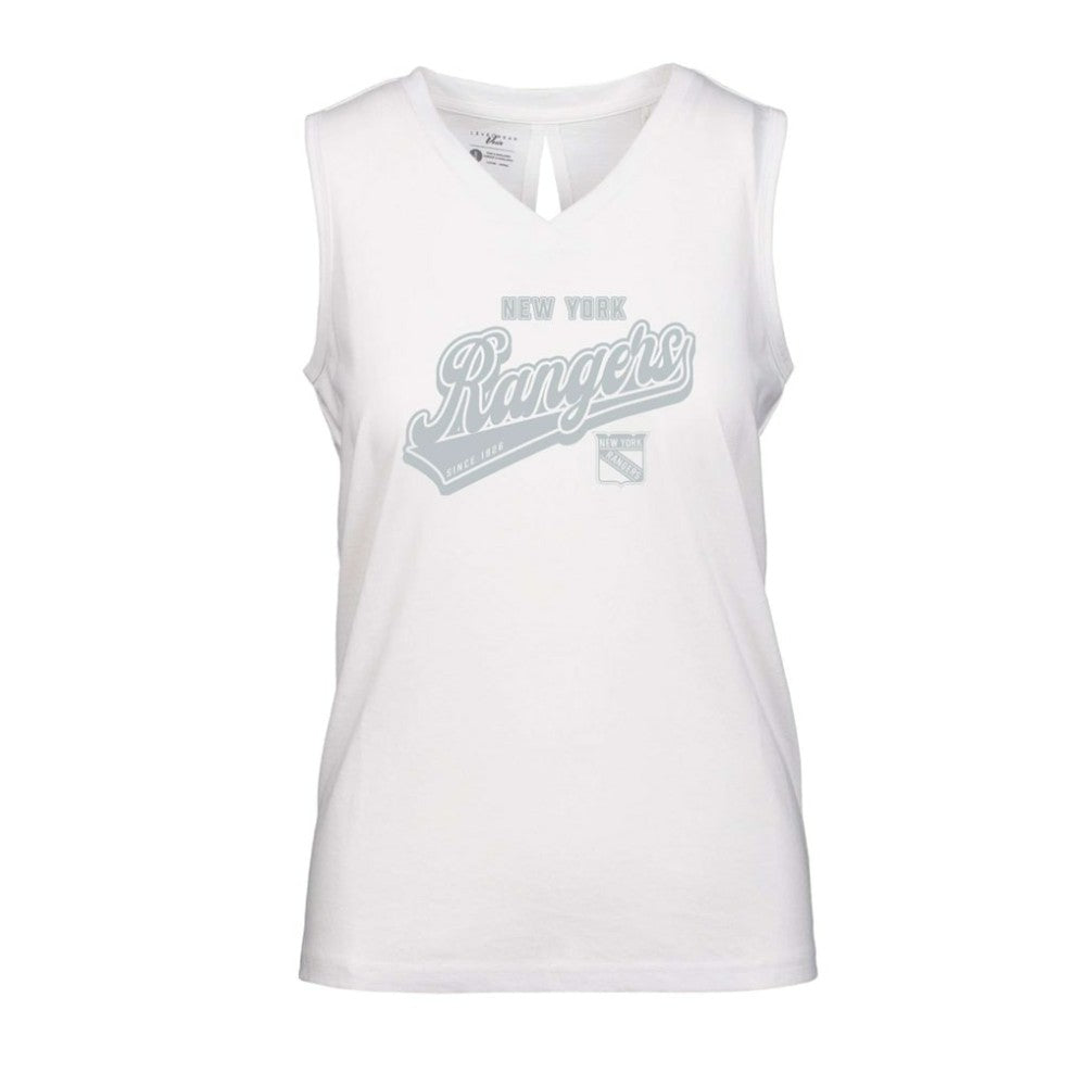 New York Rangers Levelwear Women's Paisley Sweep V-Neck Tank Top Outlet
