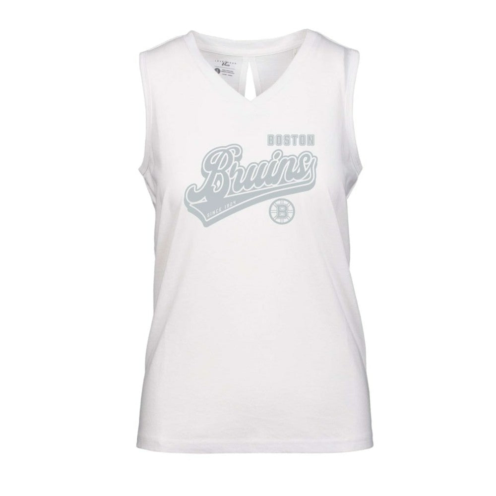Boston Bruins Levelwear Women's Paisley Sweep V-Neck Tank Top For Sale
