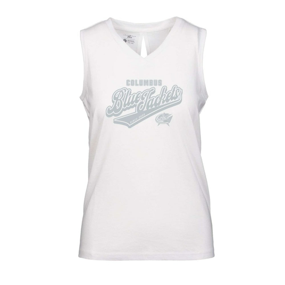 Columbus Blue Jackets Levelwear Women's Paisley Sweep V-Neck Tank Top Outlet