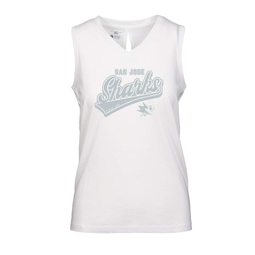 San Jose Sharks Levelwear Women's Paisley Sweep V-Neck Tank Top Outlet