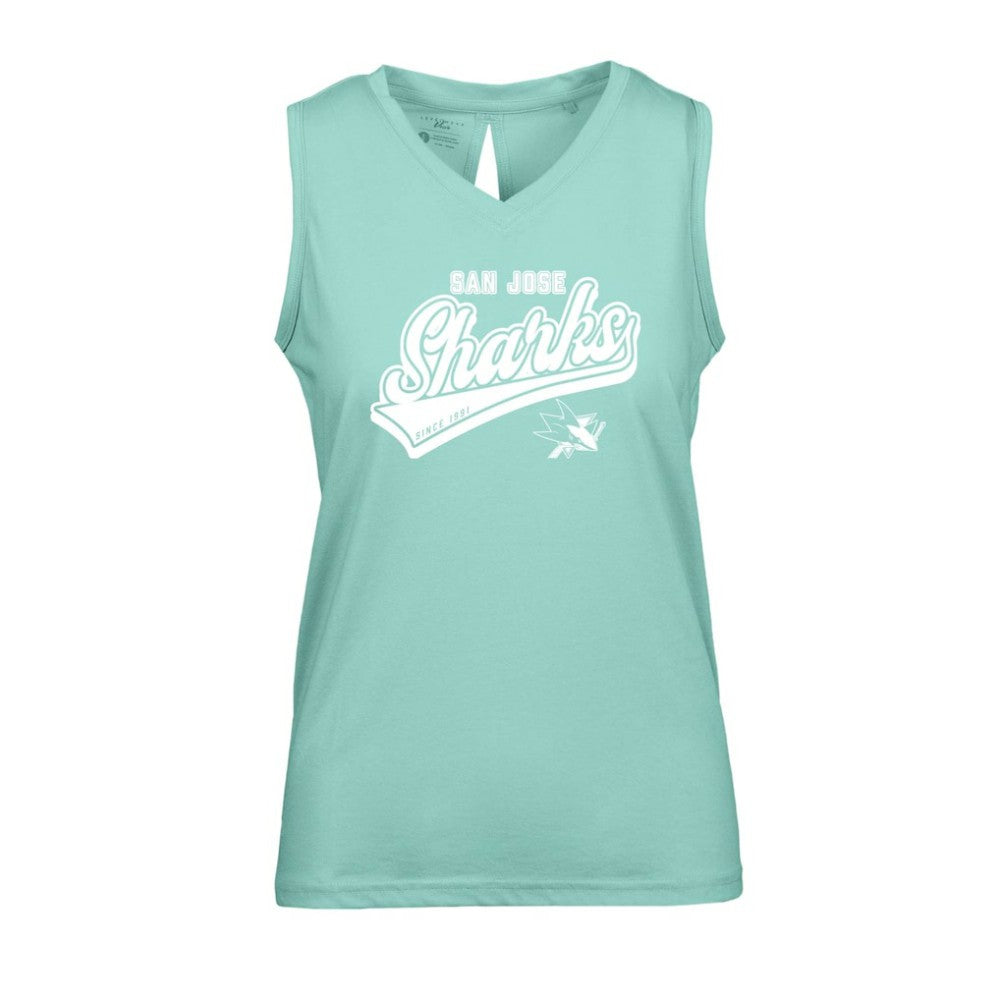 San Jose Sharks Levelwear Women's Paisley Sweep V-Neck Tank Top On Sale