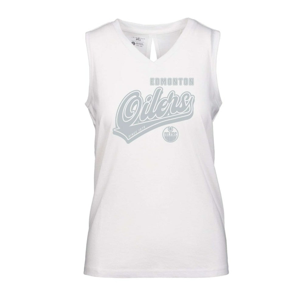 Edmonton Oilers Levelwear Women's Paisley Sweep V-Neck Tank Top Sale