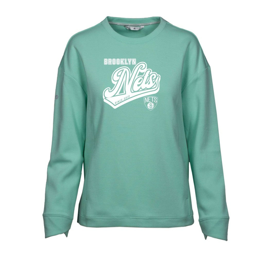 Brooklyn Nets Levelwear Women's Fiona Sweep Pullover Sweatshirt Discount
