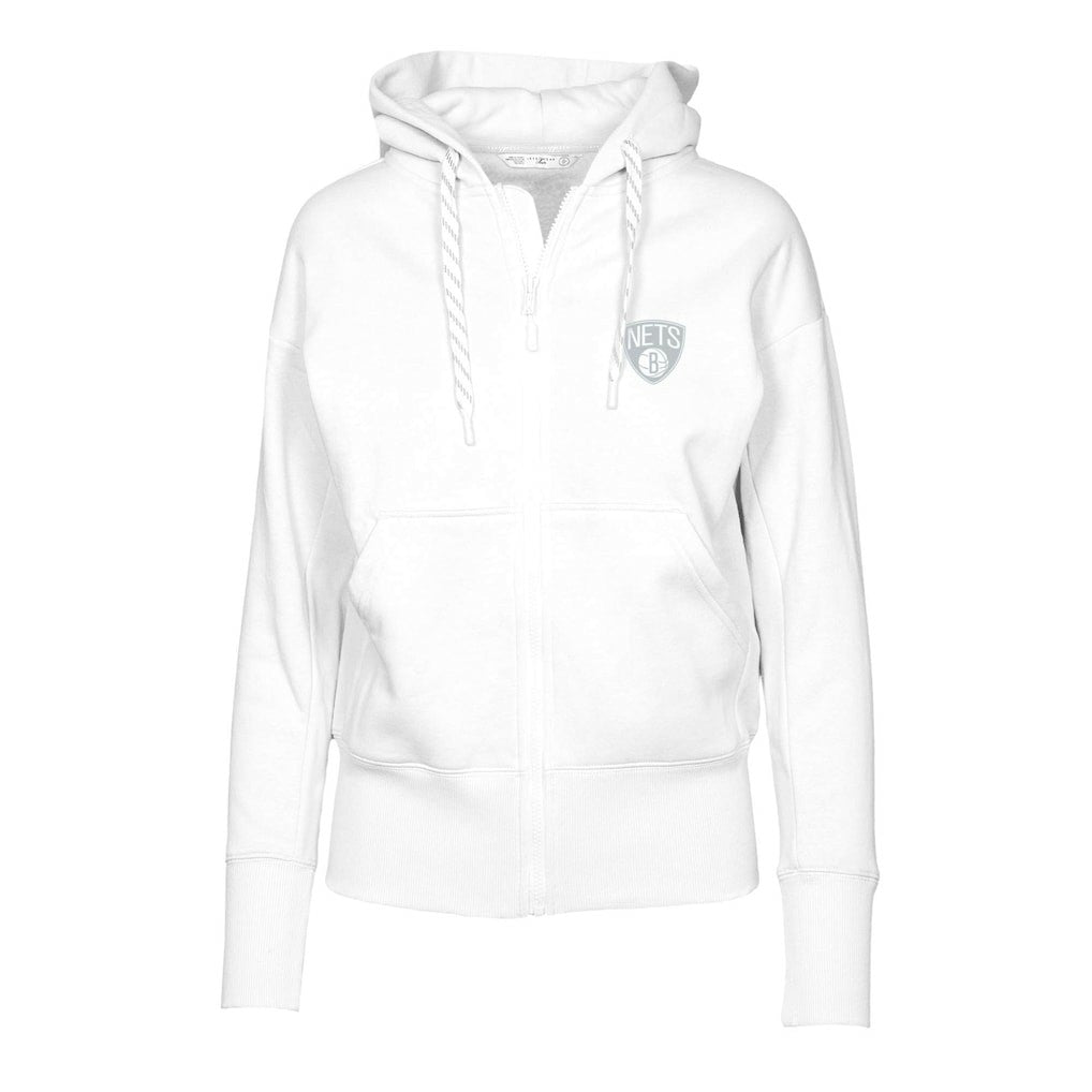 Brooklyn Nets Levelwear Women's Gardinia Core Logo Full-Zip Hoodie New