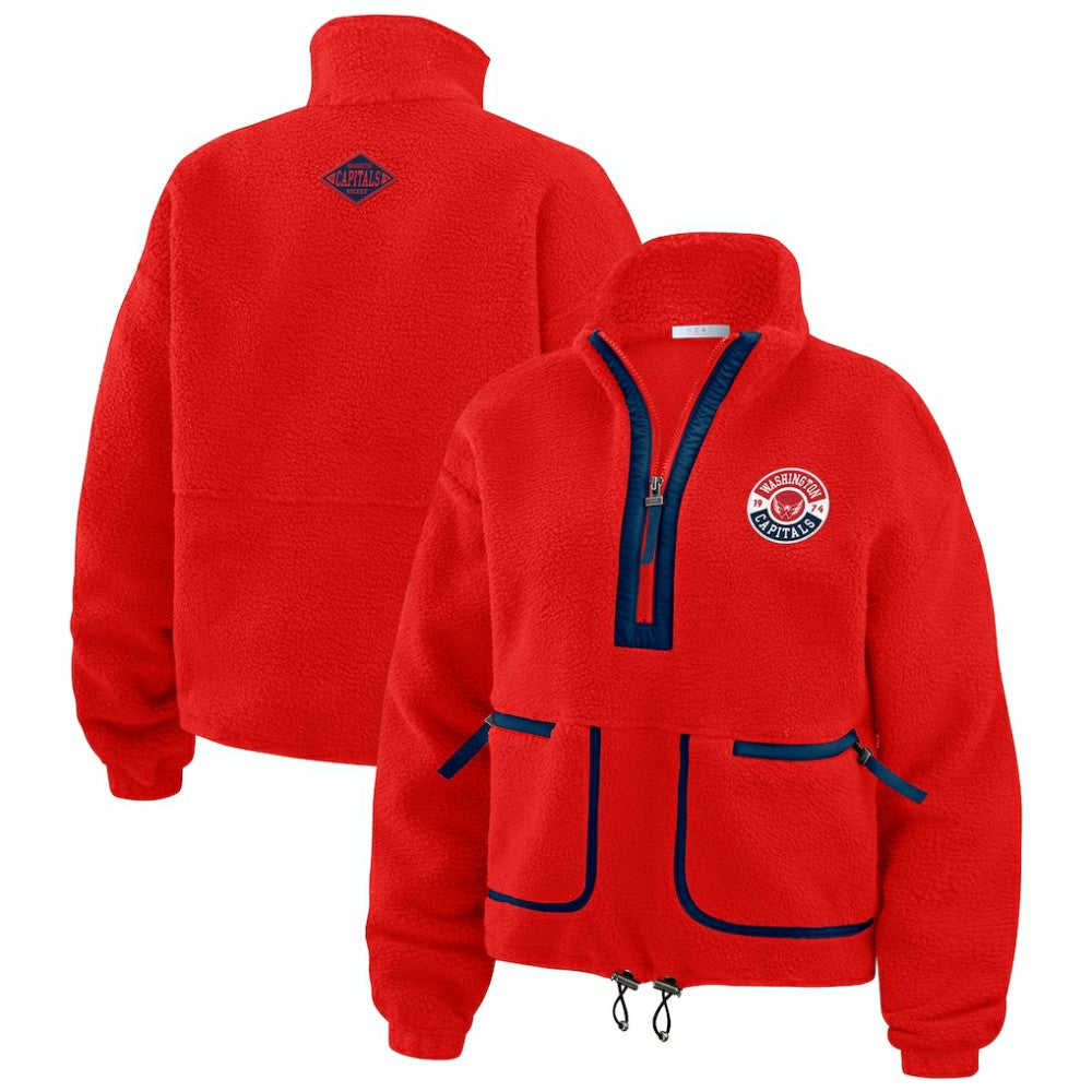 Washington Capitals WEAR by Erin Andrews Women's Polar Fleece Half-Zip Jacket Discount