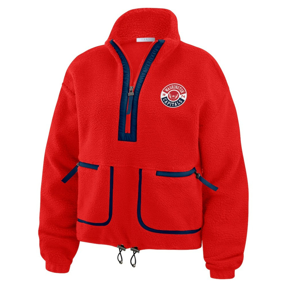 Washington Capitals WEAR by Erin Andrews Women's Polar Fleece Half-Zip Jacket Discount