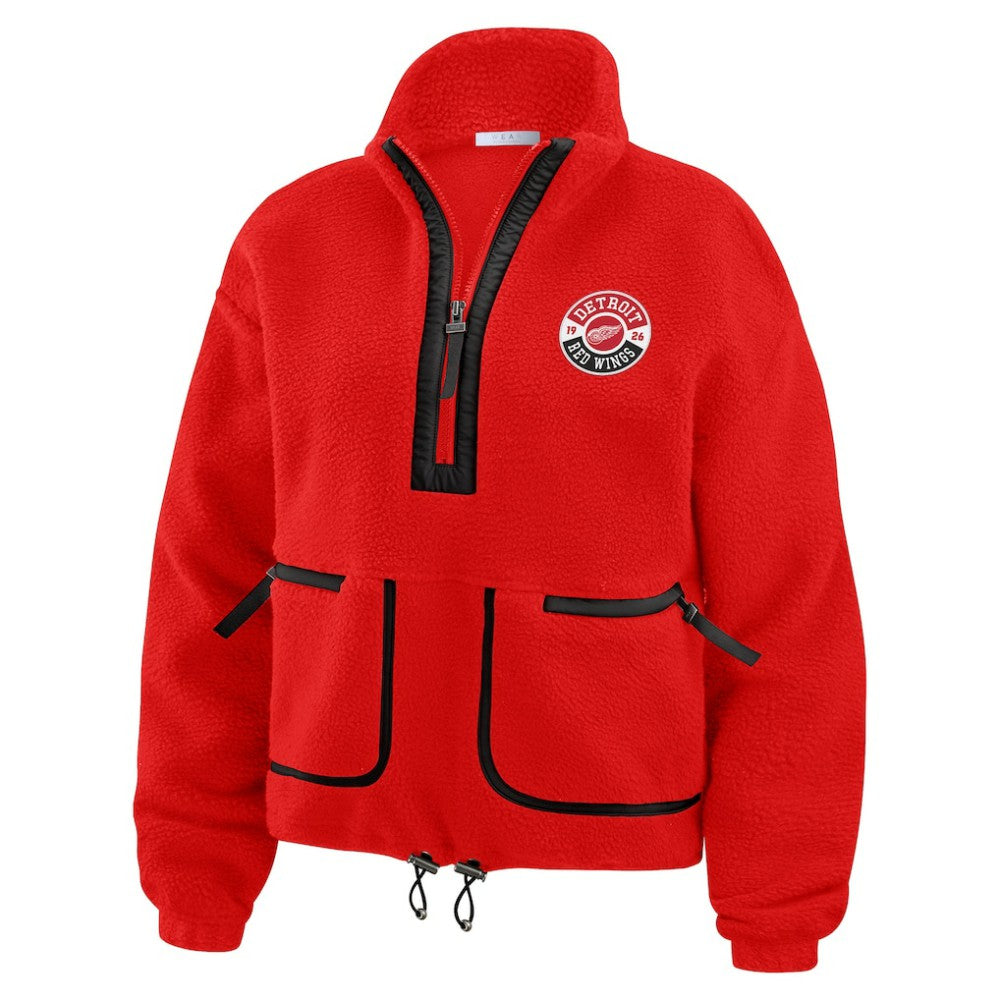 Detroit Red Wings WEAR by Erin Andrews Women's Polar Fleece Half-Zip Jacket Sale