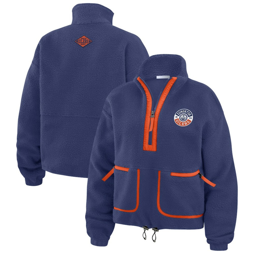 Edmonton Oilers WEAR by Erin Andrews Women's Polar Fleece Half-Zip Jacket For Sale