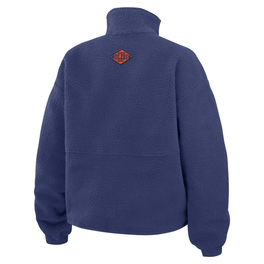 Edmonton Oilers WEAR by Erin Andrews Women's Polar Fleece Half-Zip Jacket For Sale