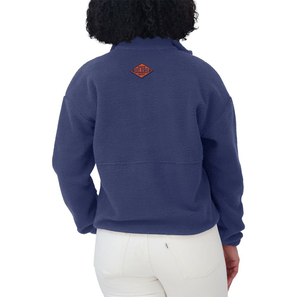 Edmonton Oilers WEAR by Erin Andrews Women's Polar Fleece Half-Zip Jacket For Sale