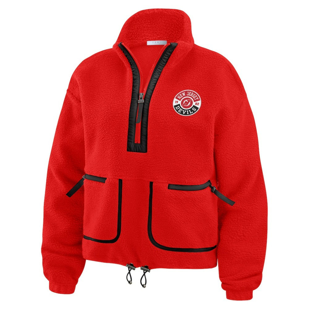New Jersey Devils WEAR by Erin Andrews Women's Polar Fleece Half-Zip Jacket On Sale
