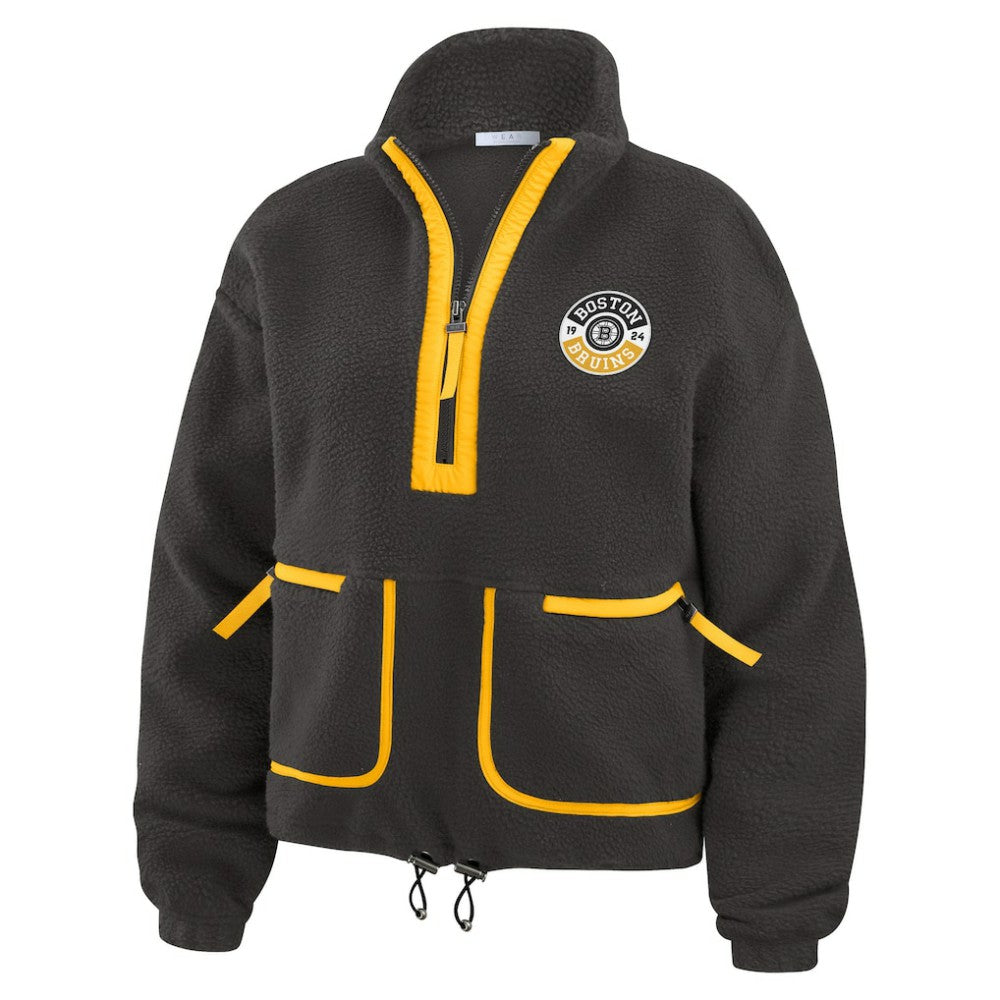 Boston Bruins WEAR by Erin Andrews Women's Polar Fleece Half-Zip Jacket For Sale