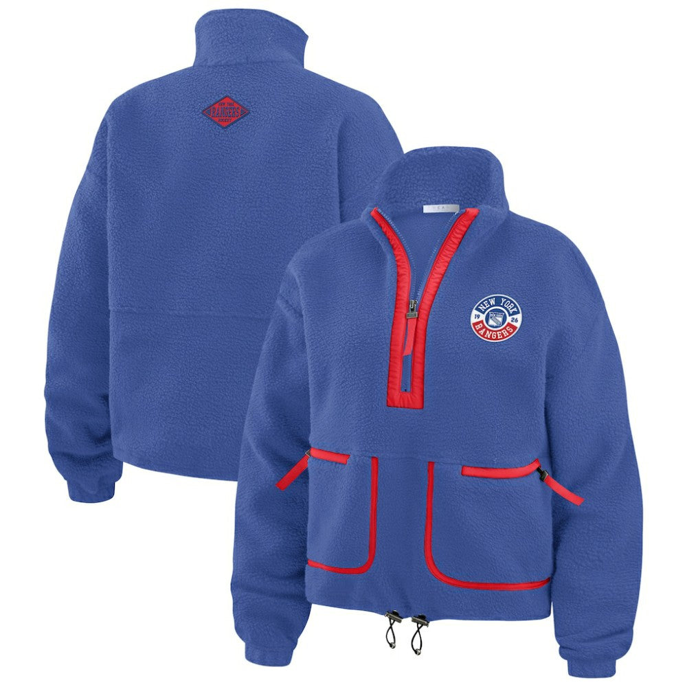 New York Rangers WEAR by Erin Andrews Women's Polar Fleece Half-Zip Jacket Discount
