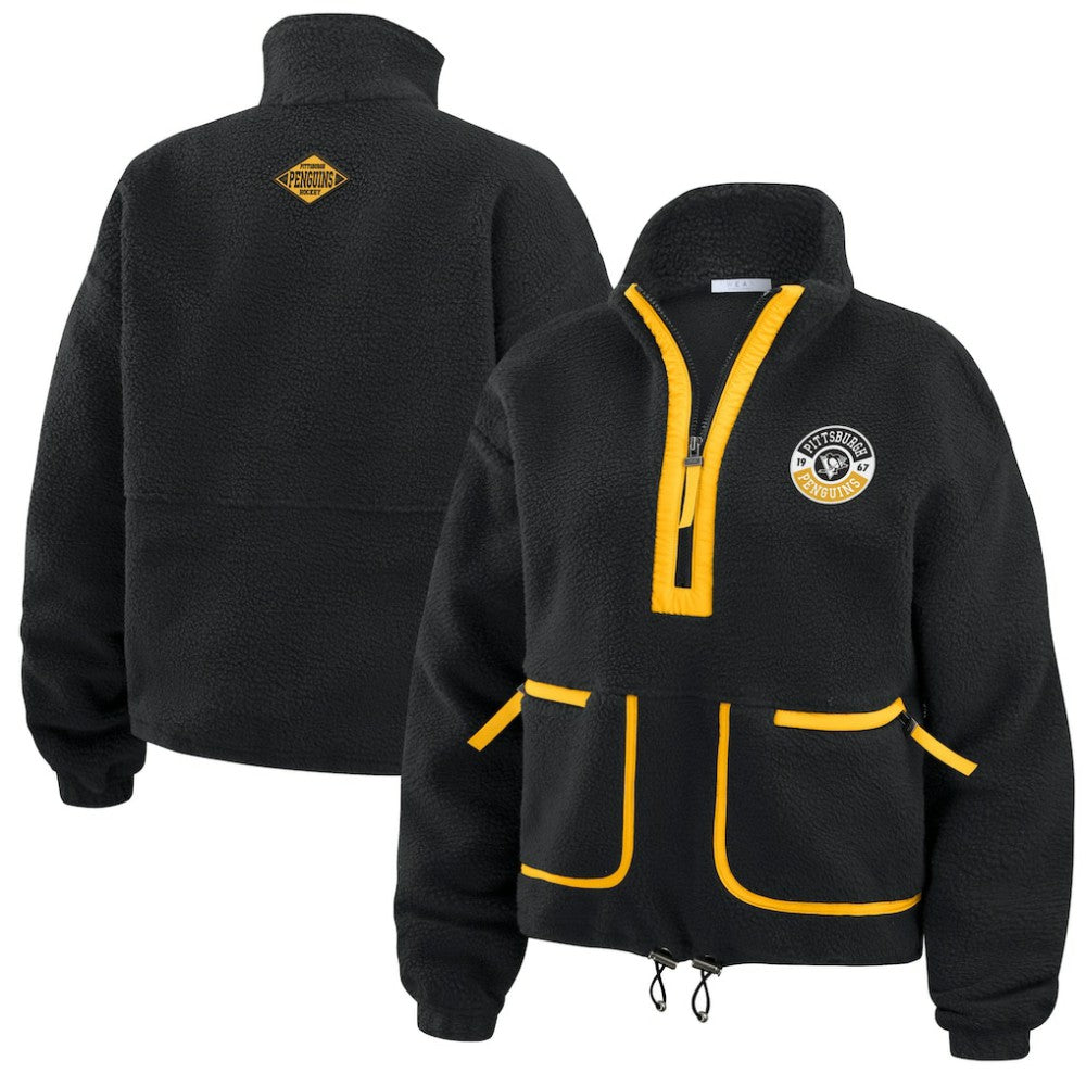 Pittsburgh Penguins WEAR by Erin Andrews Women's Polar Fleece Half-Zip Jacket Sale