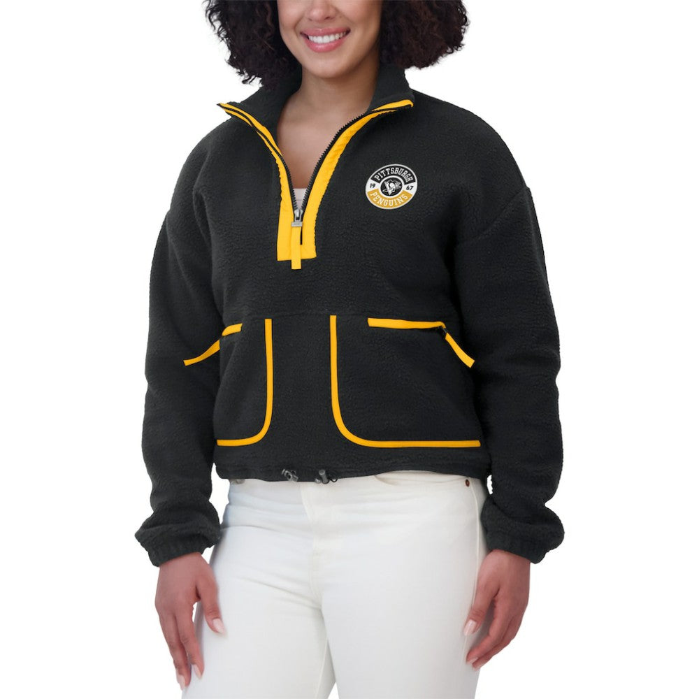 Pittsburgh Penguins WEAR by Erin Andrews Women's Polar Fleece Half-Zip Jacket Sale