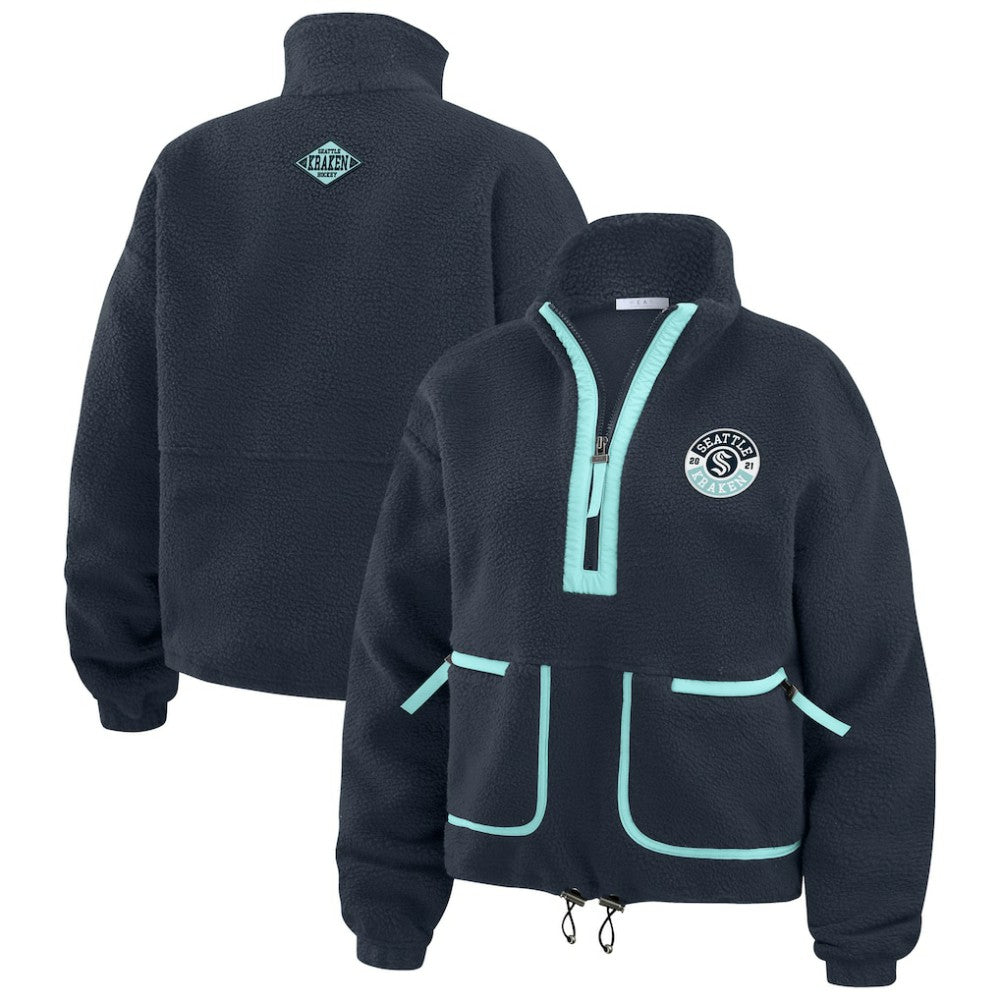 Seattle Kraken WEAR by Erin Andrews Women's Polar Fleece Half-Zip Jacket On Sale