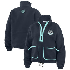 Seattle Kraken WEAR by Erin Andrews Women's Polar Fleece Half-Zip Jacket On Sale