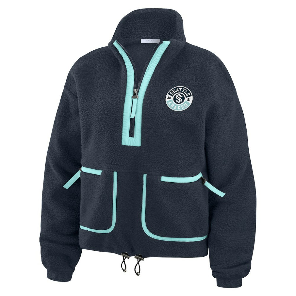 Seattle Kraken WEAR by Erin Andrews Women's Polar Fleece Half-Zip Jacket On Sale