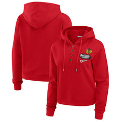 Chicago Blackhawks WEAR by Erin Andrews Women's Waffle-Knit Pullover Hoodie Sale