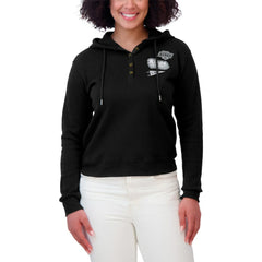 Los Angeles Kings WEAR by Erin Andrews Women's Waffle-Knit Pullover Hoodie On Sale