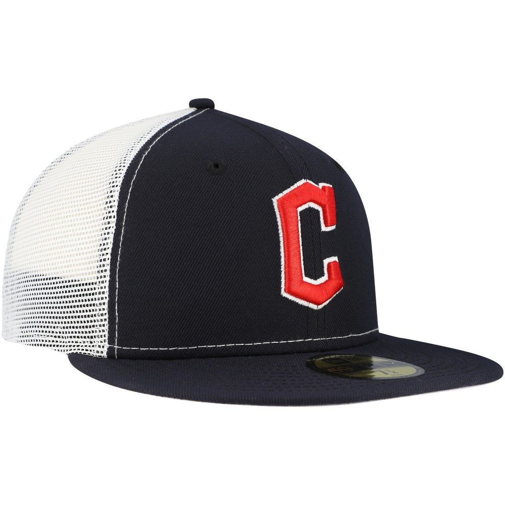 Cleveland Guardians New Era Team Color 59FIFTY Trucker Fitted Hat | MLB On Sale