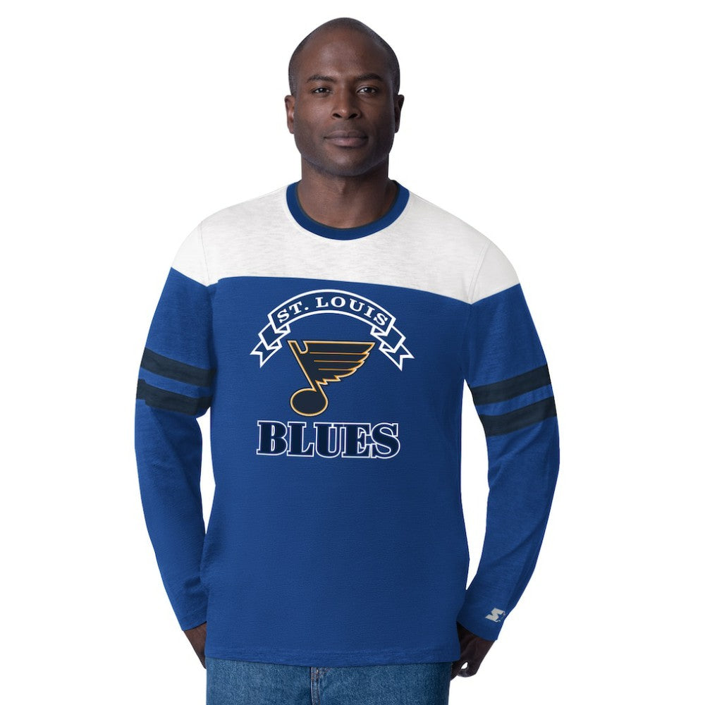 St. Louis Blues Starter Blitz Durene Long Sleeve T-Shirt On Sale