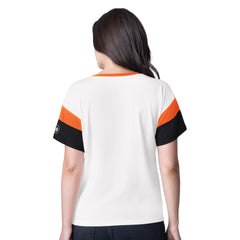 Philadelphia Flyers G-III 4Her by Carl Banks Women's Rink Oversized Rhinestone V-Neck T-Shirt For Sale