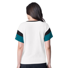 San Jose Sharks G-III 4Her by Carl Banks Women's Rink Oversized Rhinestone V-Neck T-Shirt Discount