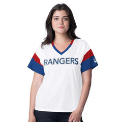 New York Rangers G-III 4Her by Carl Banks Women's Rink Oversized Rhinestone V-Neck T-Shirt Outlet