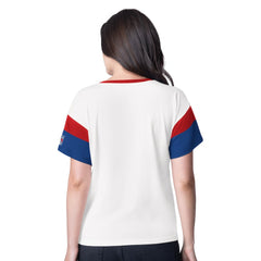 New York Rangers G-III 4Her by Carl Banks Women's Rink Oversized Rhinestone V-Neck T-Shirt Outlet