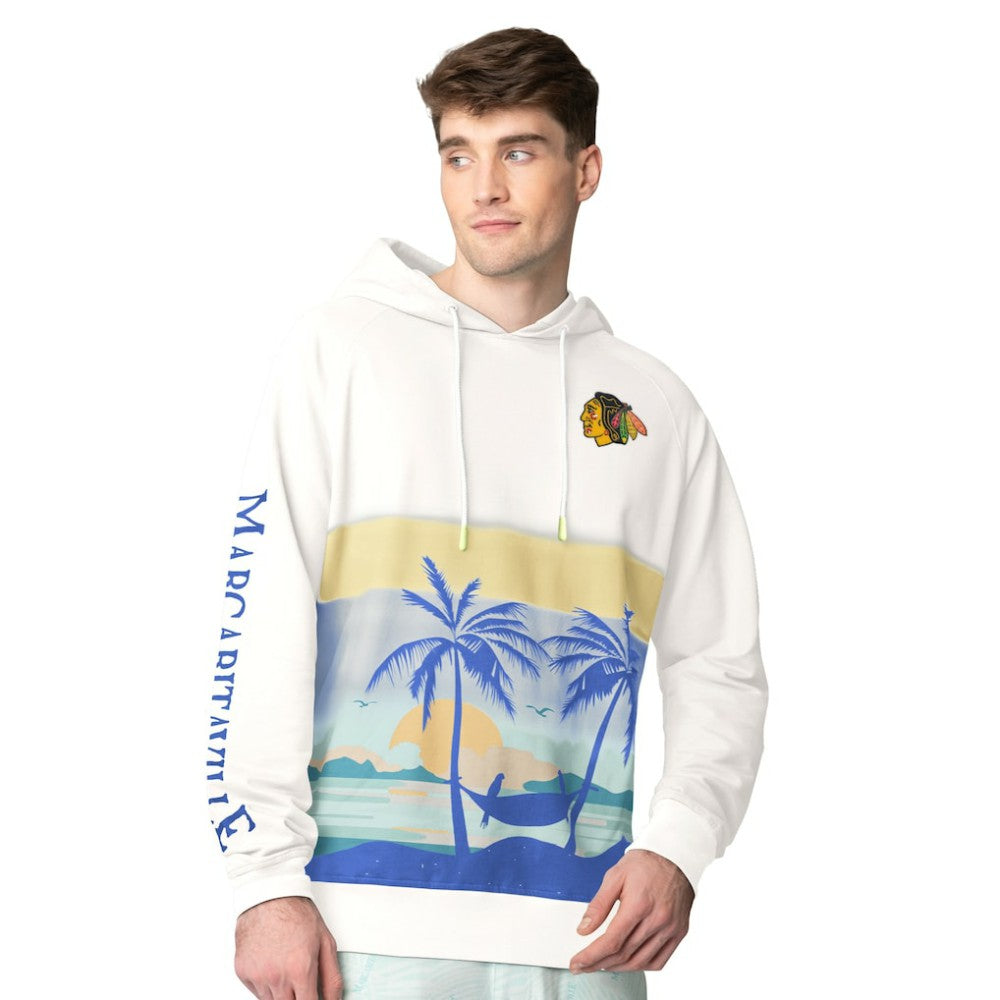 Chicago Blackhawks Margaritaville Island Dream Peached Pullover Hoodie Outlet