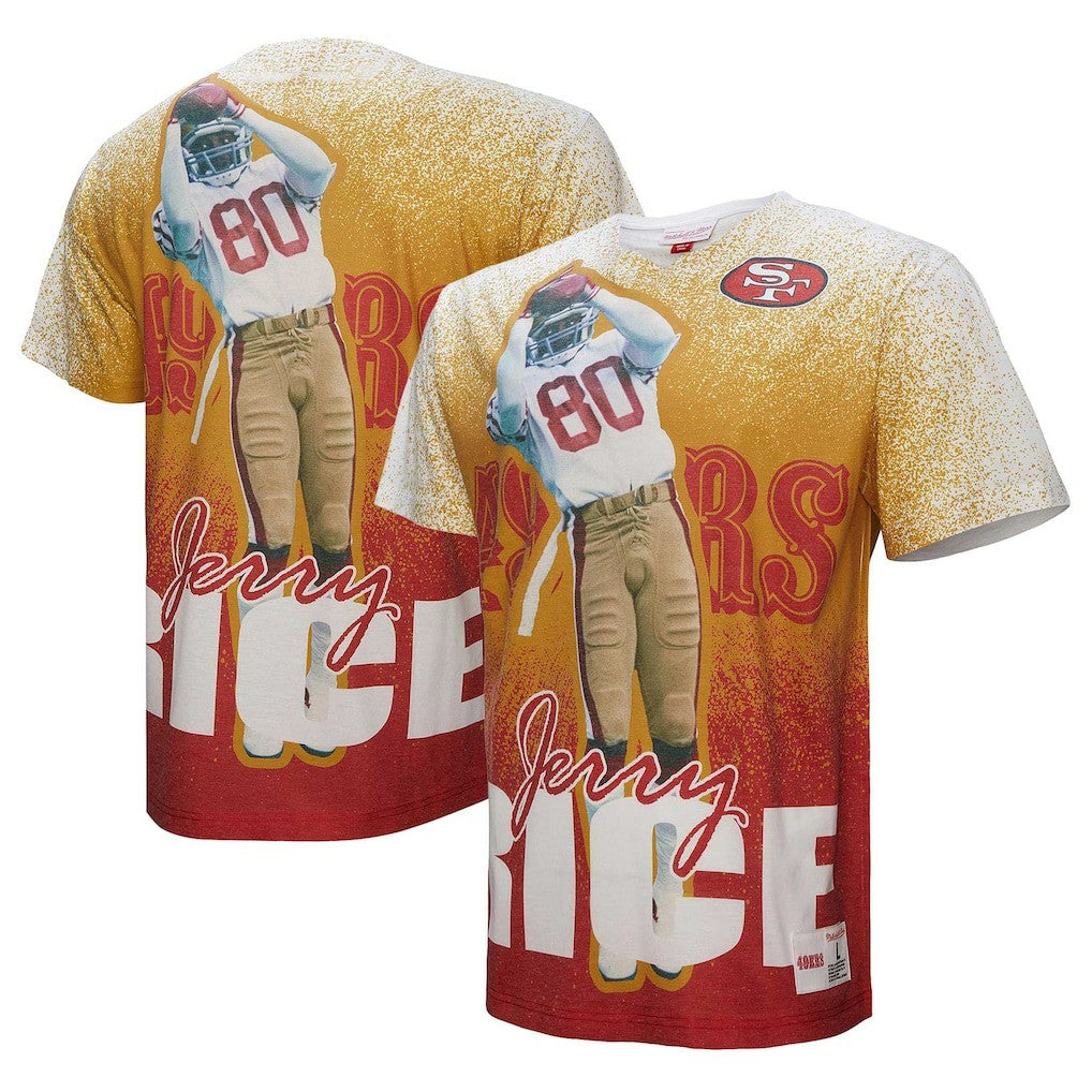 San Francisco 49ers Mitchell & Ness Jerry Rice  Burst Retired Player T-Shirt