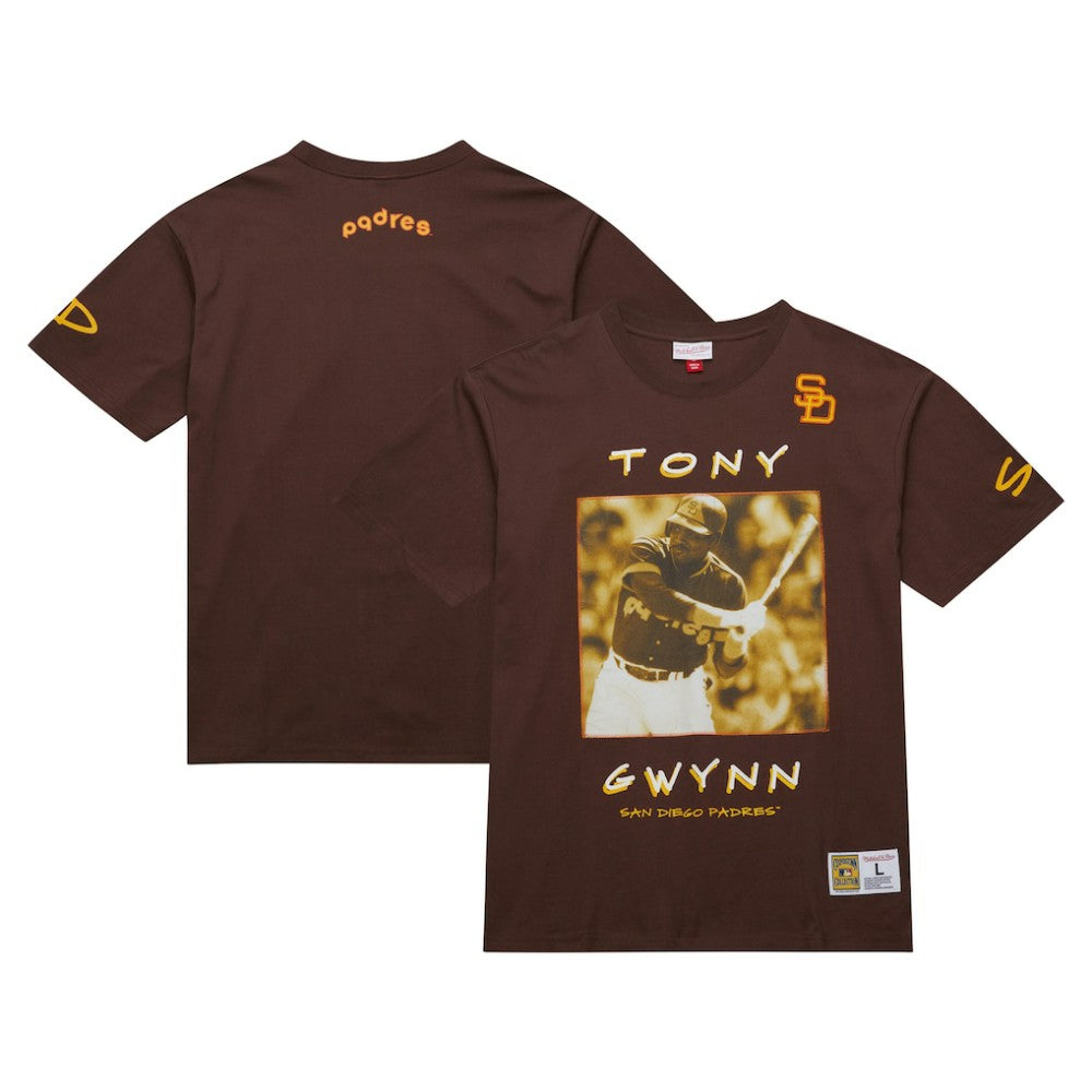Tony Gwynn San Diego Padres Mitchell & Ness Cooperstown Collection Heavyweight Premium Player Vintage Logo T-Shirt | MLB Sale