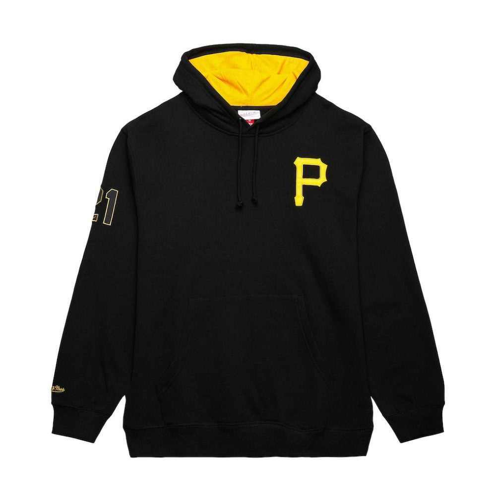 Roberto Clemente Pittsburgh Pirates Mitchell & Ness Vintage Logo Name & Number Pullover Hoodie | MLB Outlet
