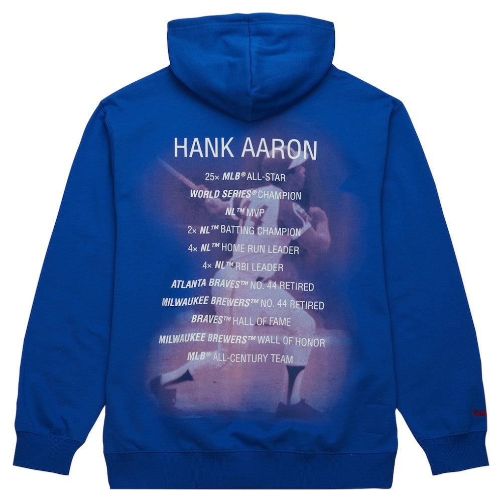 Hank Aaron Atlanta Braves Mitchell & Ness Vintage Logo Name & Number Pullover Hoodie | MLB Sale