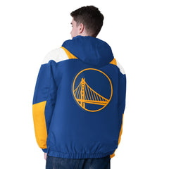 Golden State Warriors Starter Charger Half-Zip Pullover Jacket- Royal/Gold sale For Sale