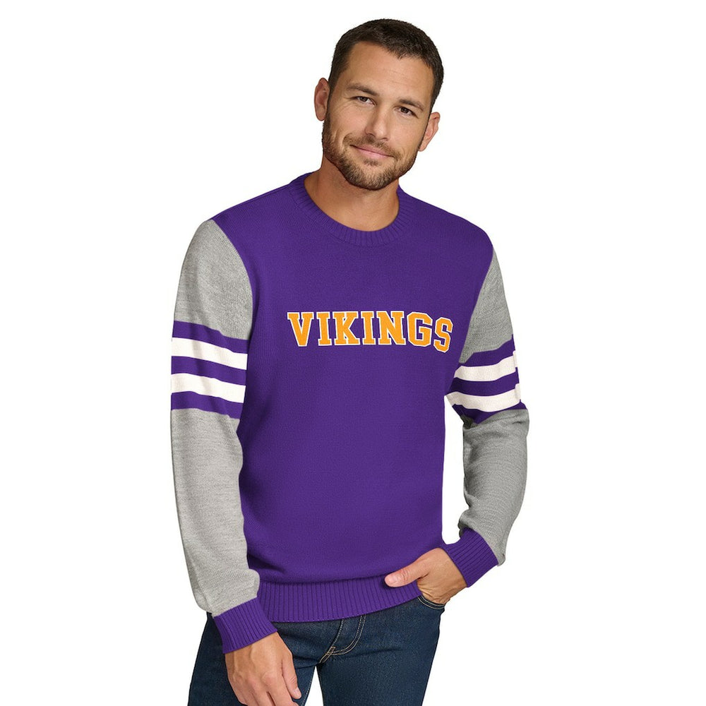 Minnesota Vikings  Tommy Hilfiger Acrylic Crewneck Pullover Sweater