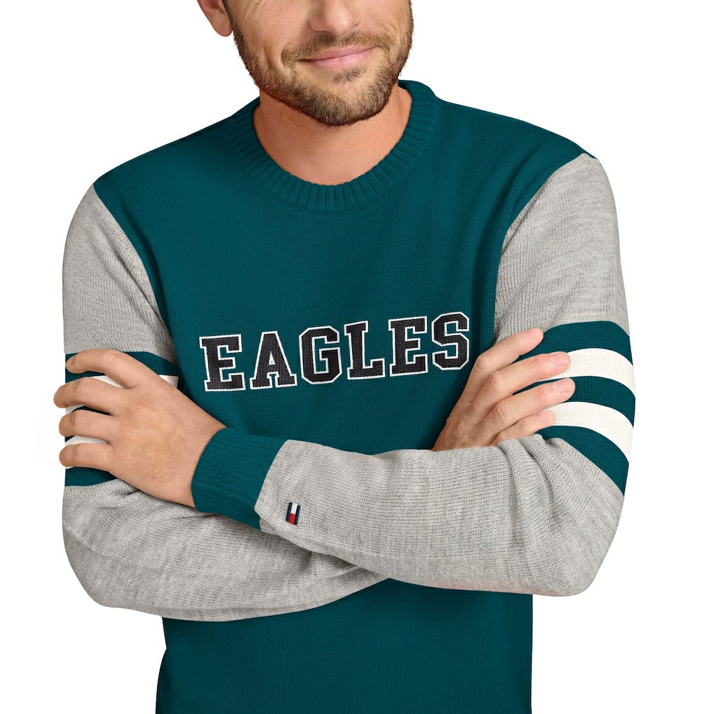Philadelphia Eagles  Tommy Hilfiger Acrylic Crewneck Pullover Sweater